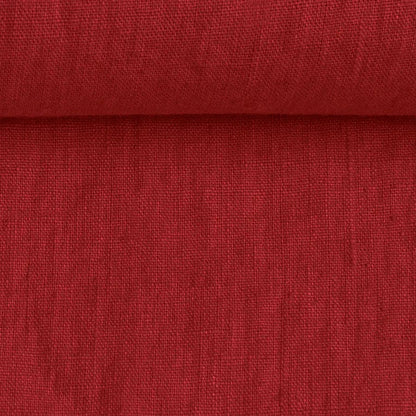 100% weichgewaschenes Leinen, kirschrot 205 g/m²