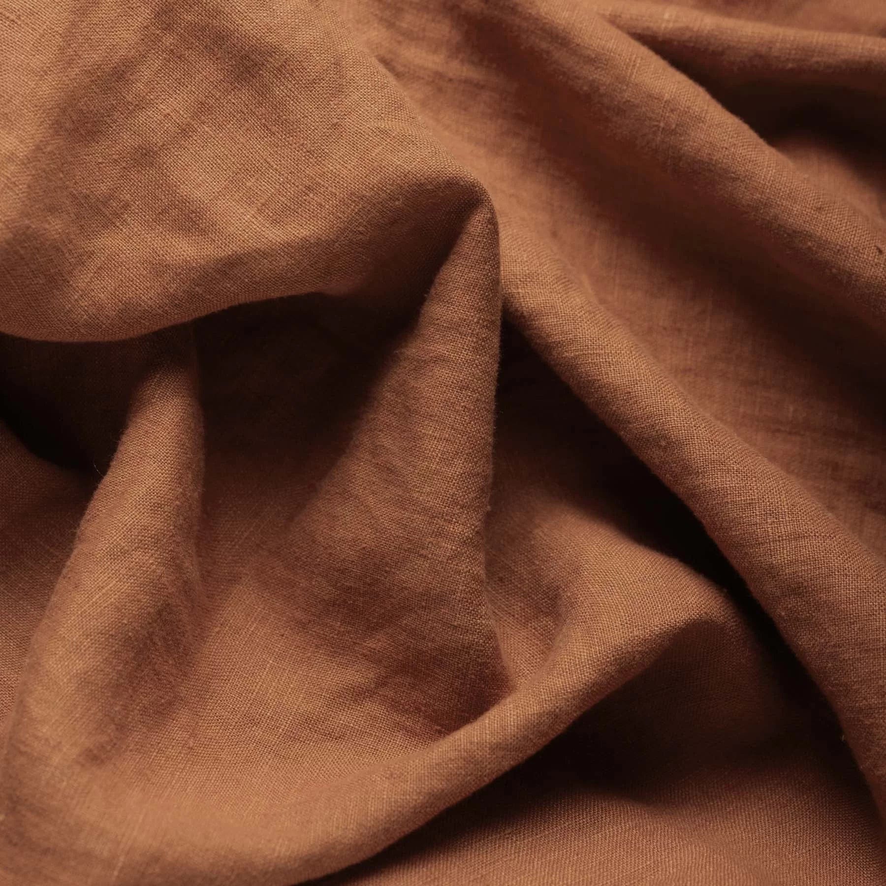 100 % weichgewaschenes Leinen, Cognac, 165 g/m²