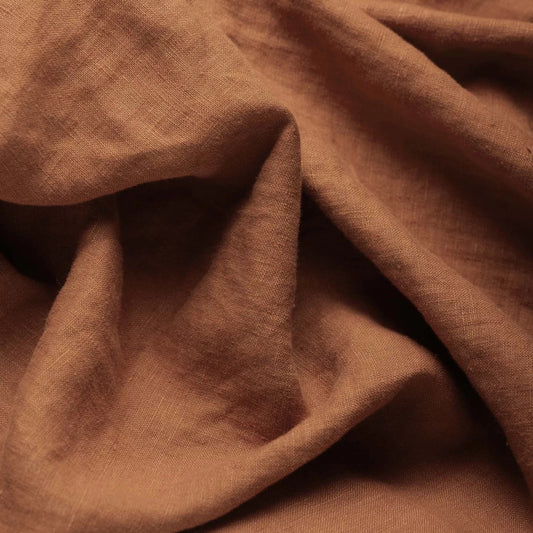 100% Softened linen-cognac 165 g/m²