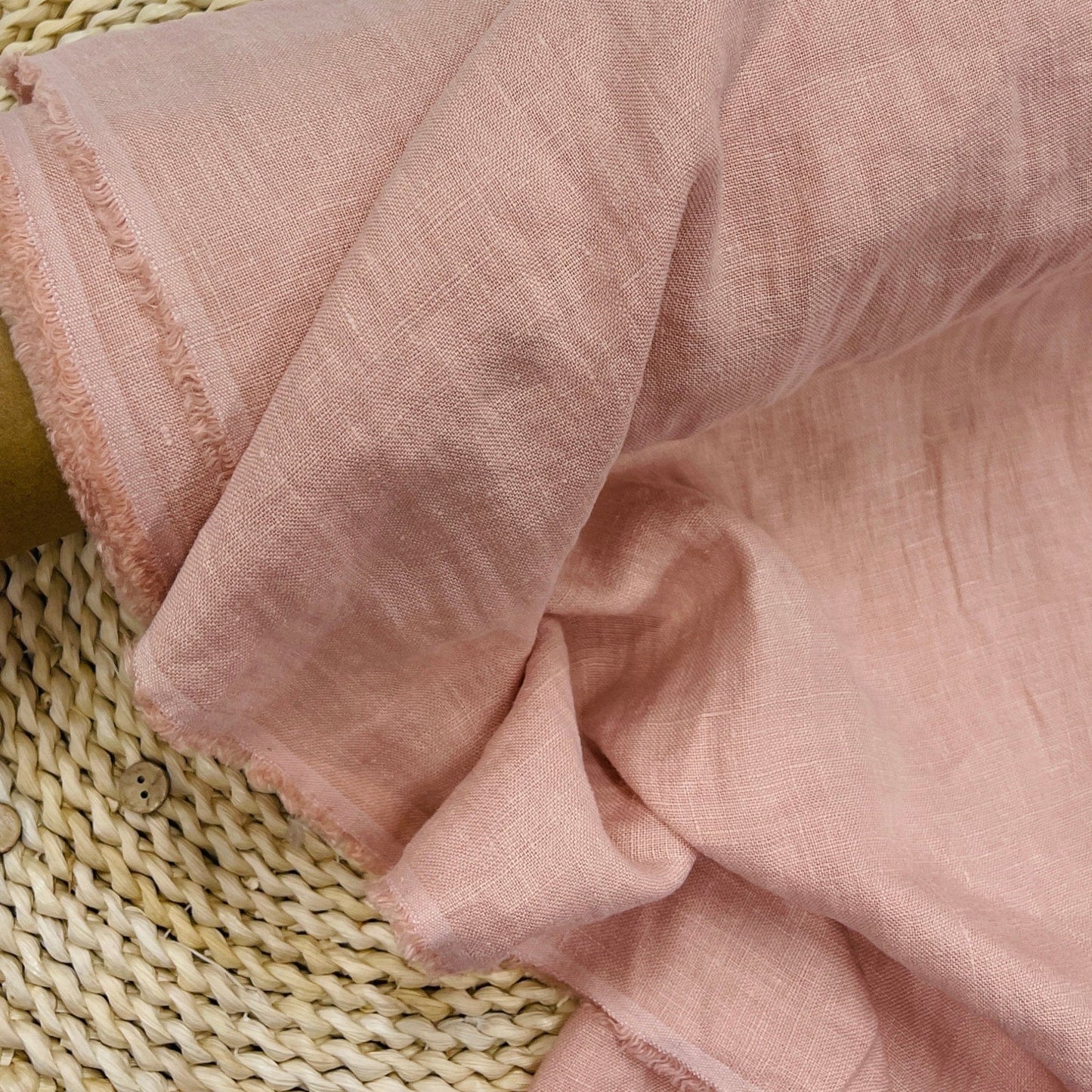100% weiches Leinen in Puderrosa 185 g/m²