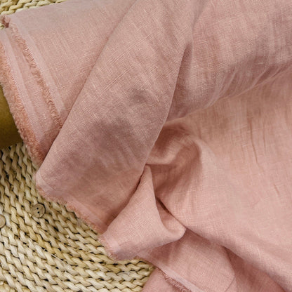 100% weiches Leinen in Puderrosa 185 g/m²