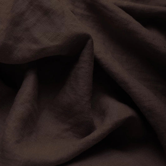 100% softened linen - chocolate 165 g/m²
