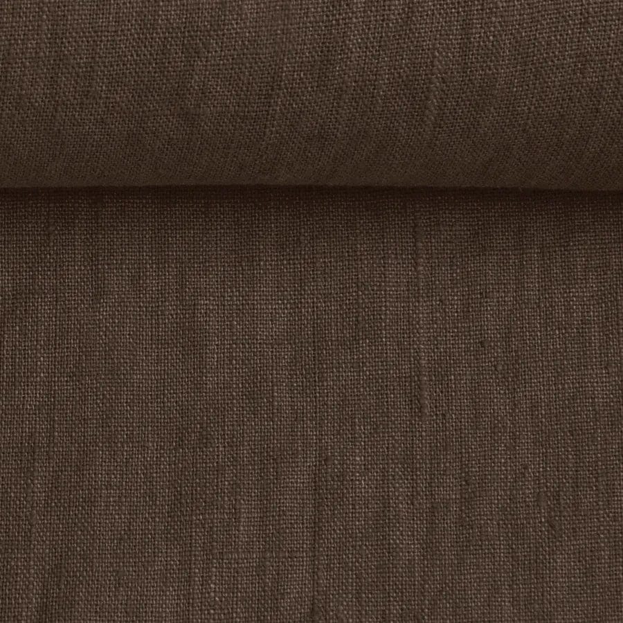 100 % lin lavé brun chocolat 205 g/m²
