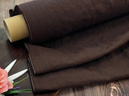 100% lin adouci brun chocolat 205 g/m²