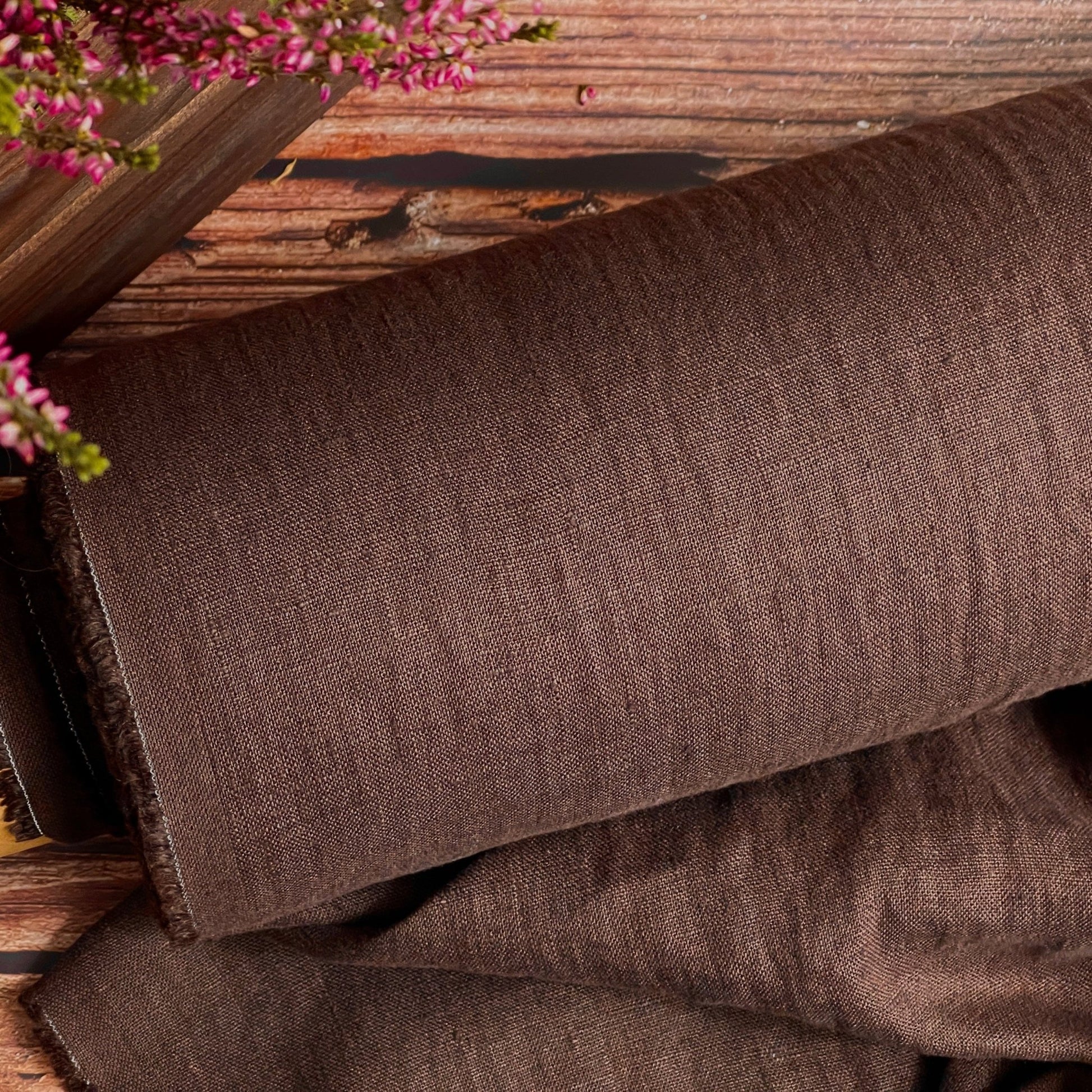 100% lin adouci brun chocolat 205 g/m²