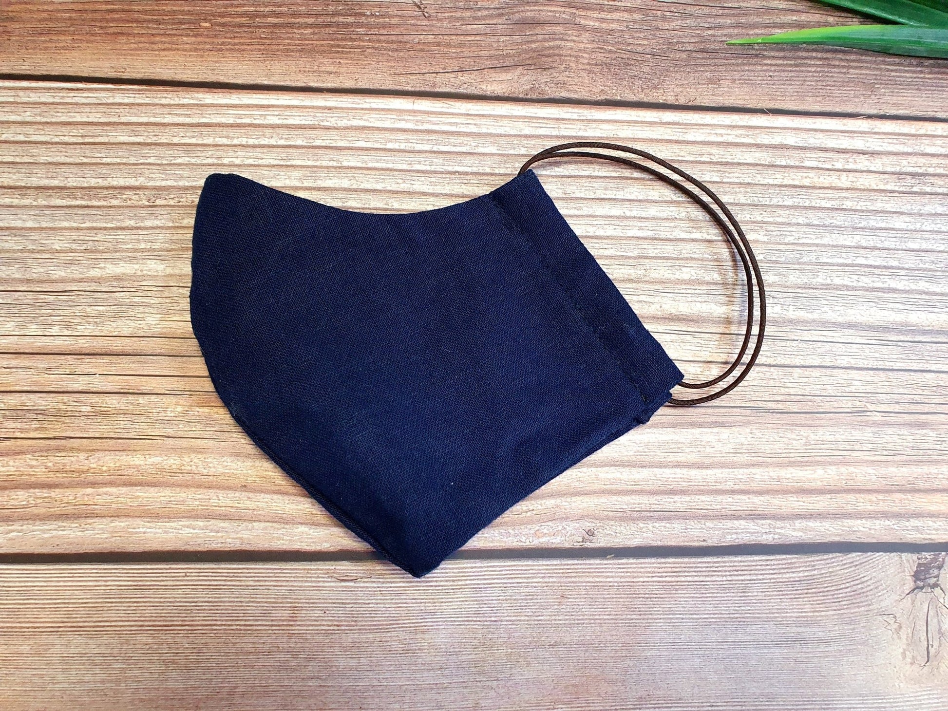 100% weichgewaschener Leinenstoff, dunkelblau 205 g/m²