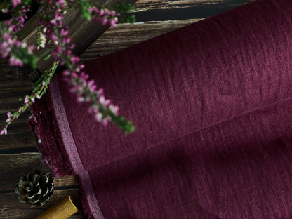100 % lin lavé couleur vin 205 g/m²