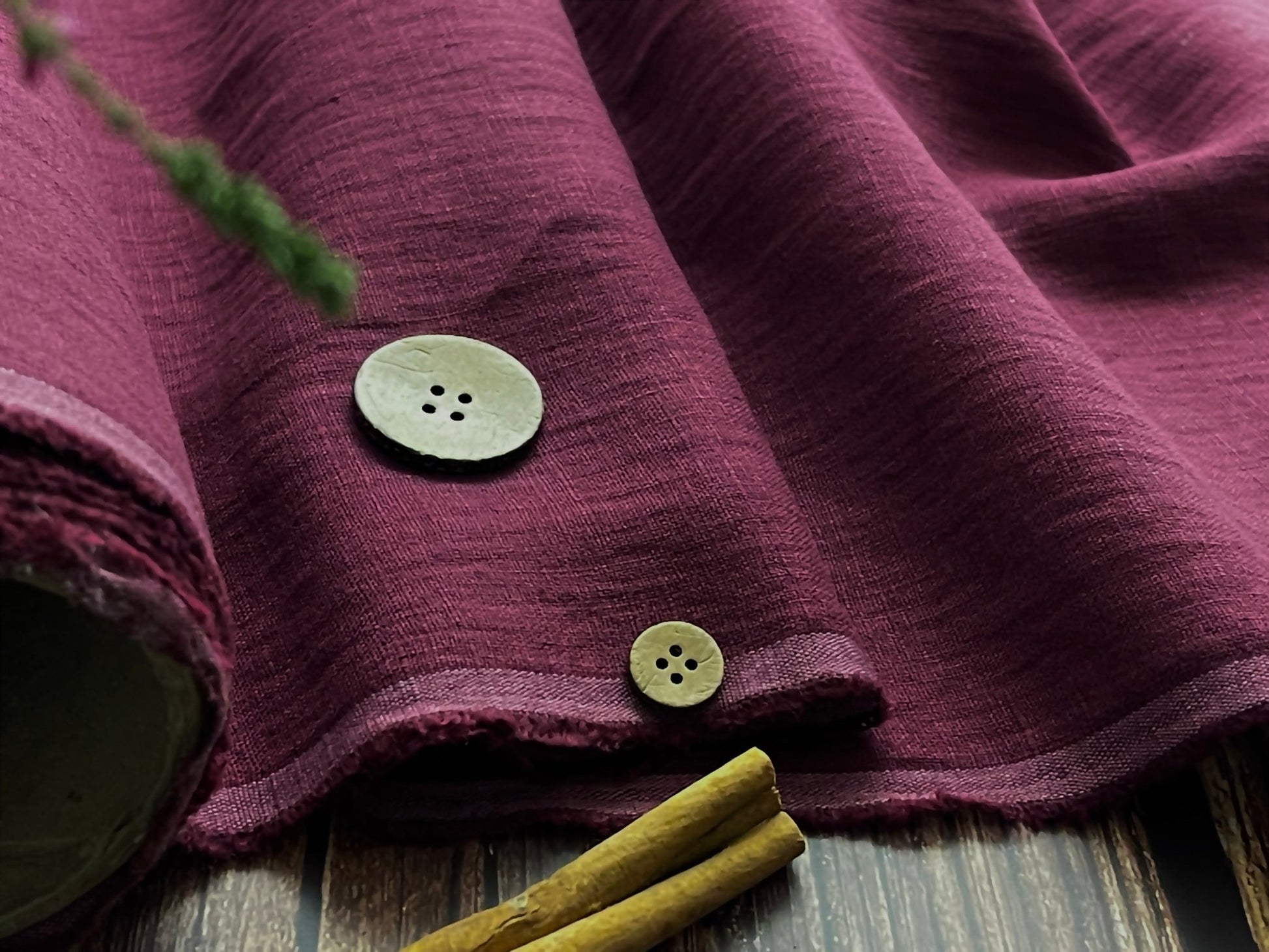 100 % lin lavé couleur vin 205 g/m²