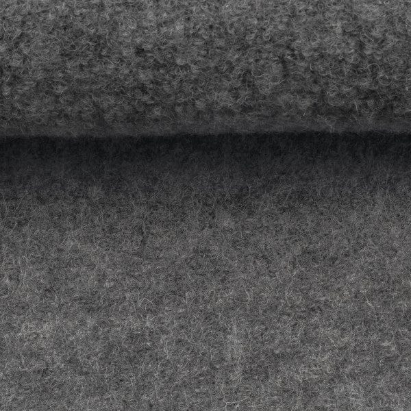 100% Wollstoff, meliert grau 385 g/m²