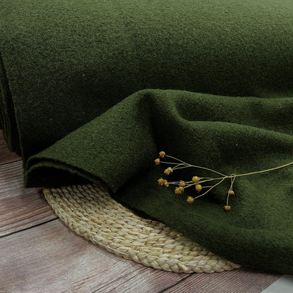 Tissu 100 % laine vert forêt 385 g/m²