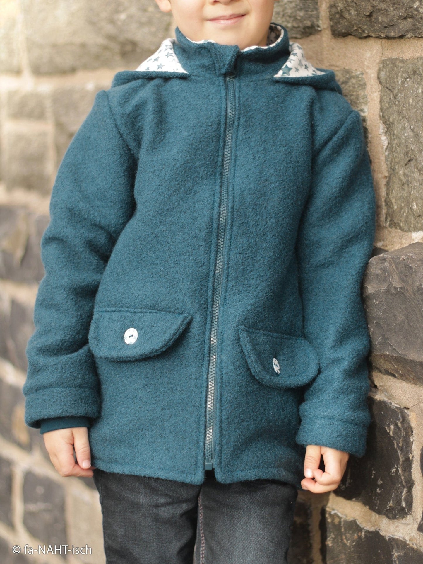 100% wool fabric-petrol 385 g/m²