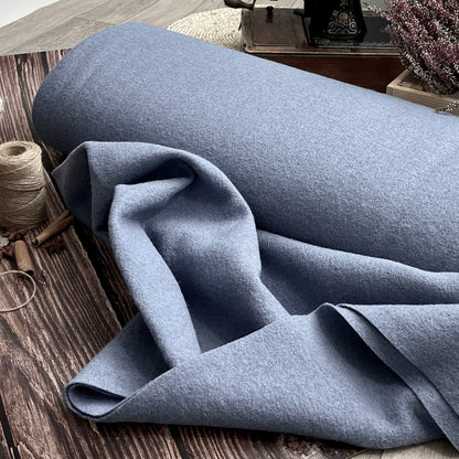 100% Wollstoff, blaugrau 385 g/m²