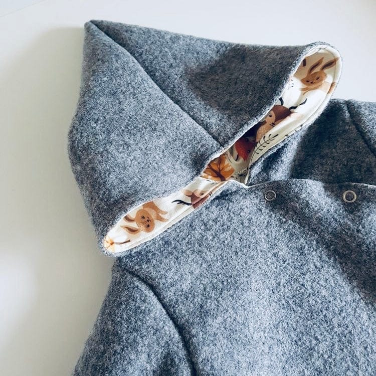 100% Wollstoff, blaugrau 385 g/m²