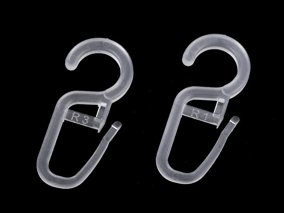 Crochets pour rideaux (lot de 20 pièces) - transparents