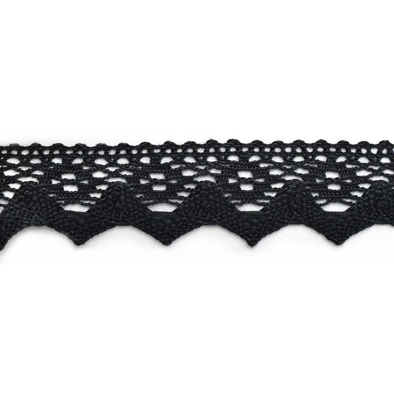 Dentelle acrylique noire - 3,7 cm