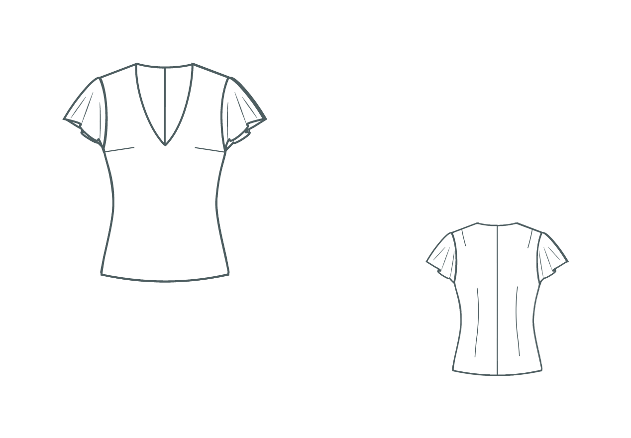 Digitale Schnittmusterbluse Adele