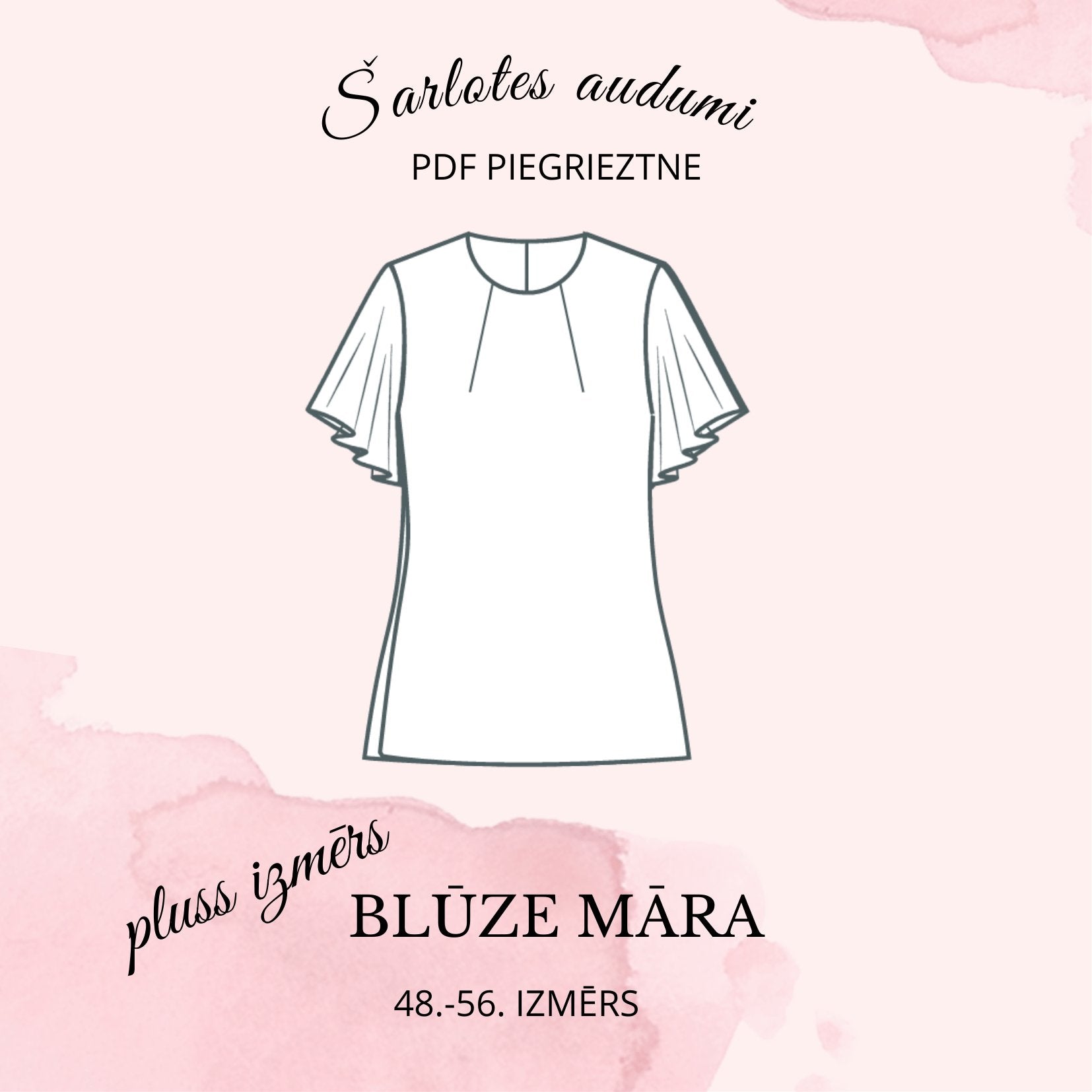 Patron numérique de blouse Māra (grande taille)