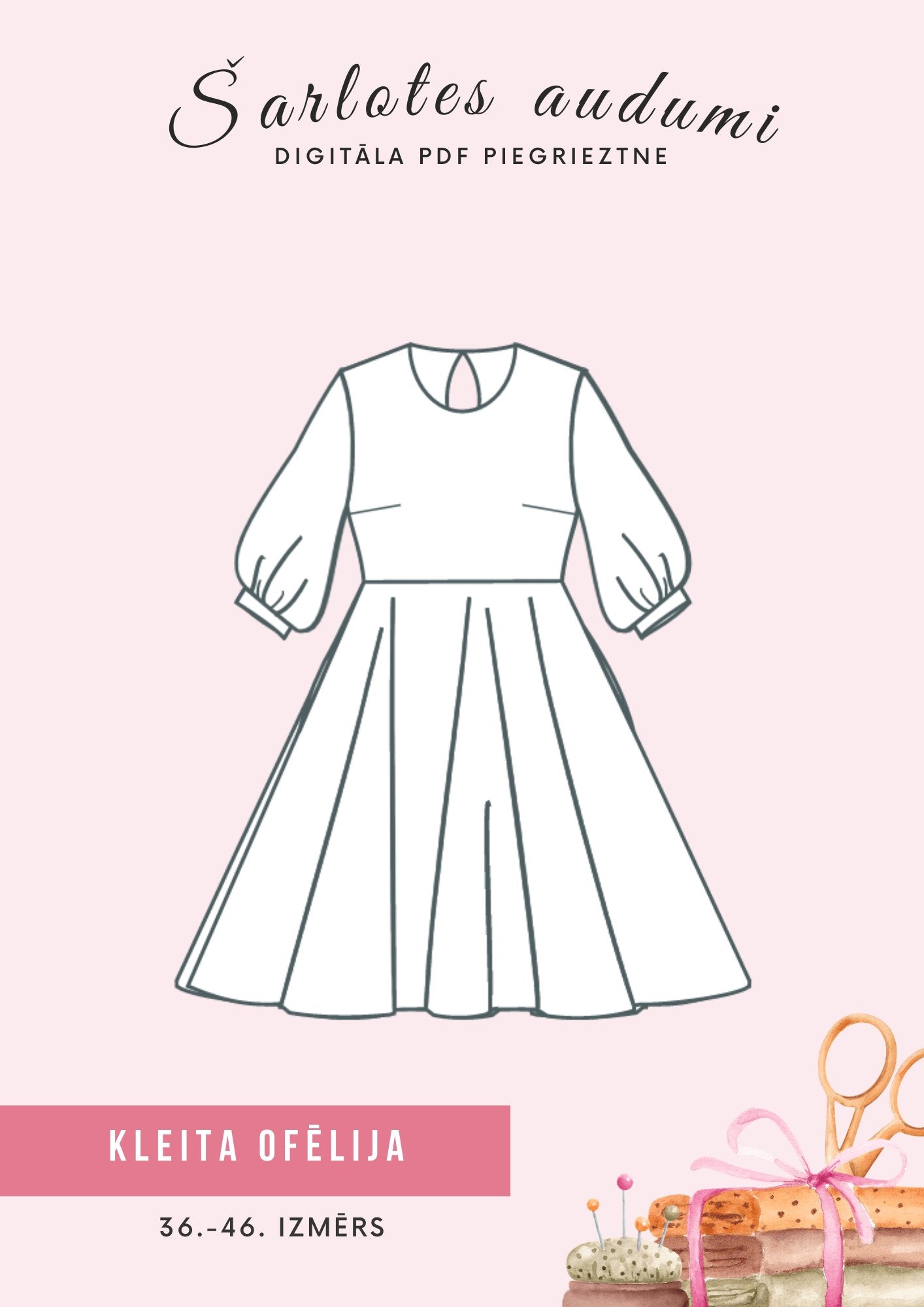 Digitales Schnittmuster-Kleid Ofelia