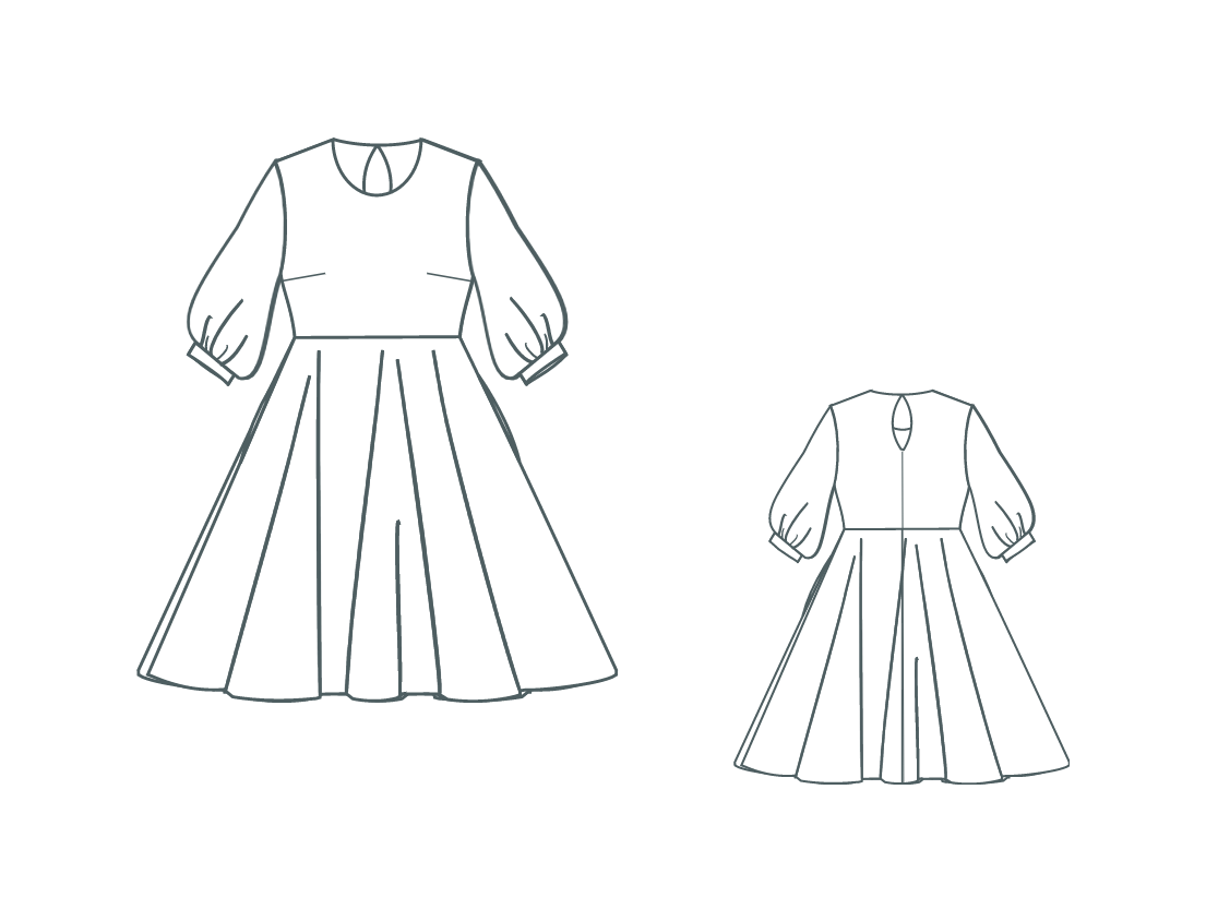 Digitales Schnittmuster für Kleid Ofēlija