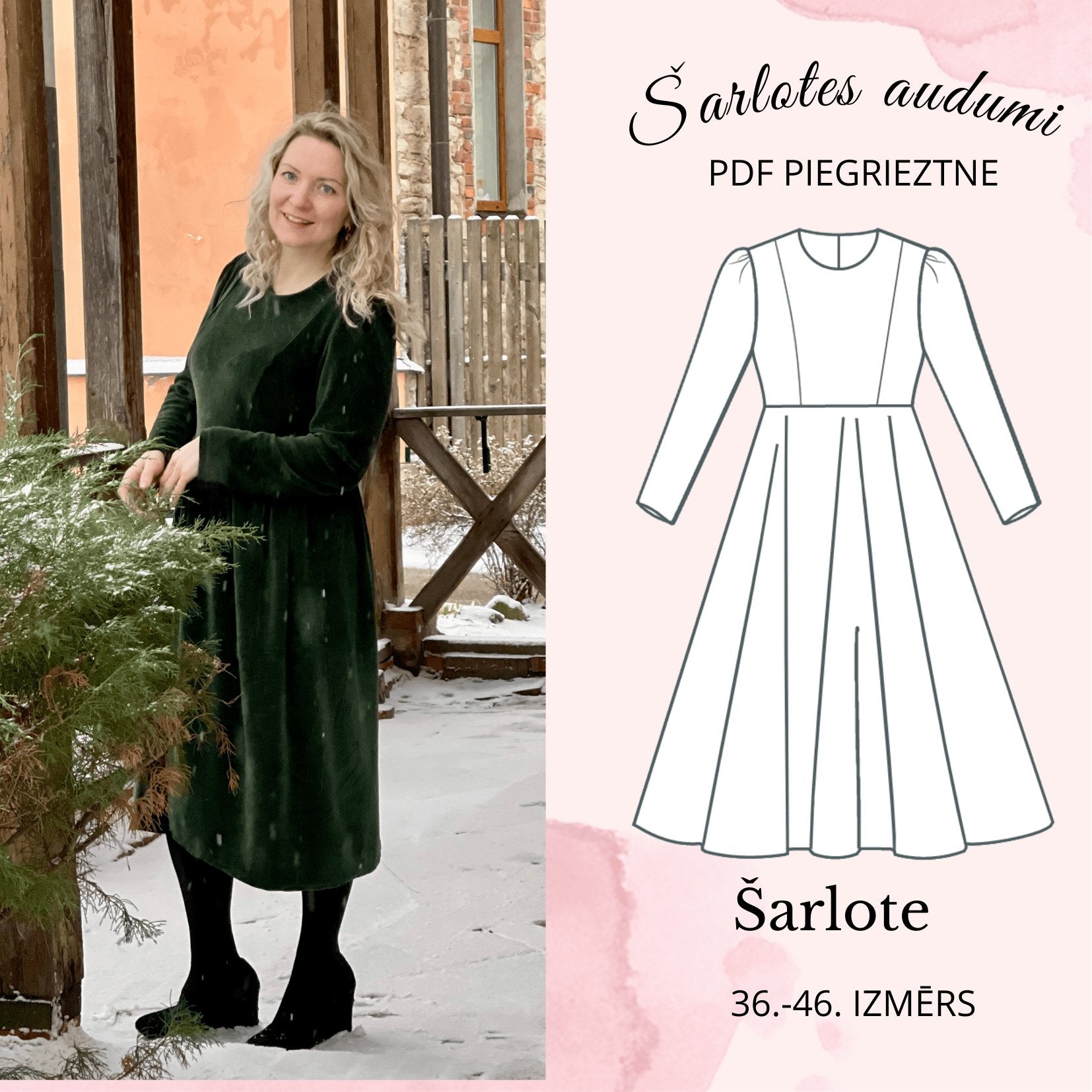 Digitales Schnittmuster für das Kleid Šarlote