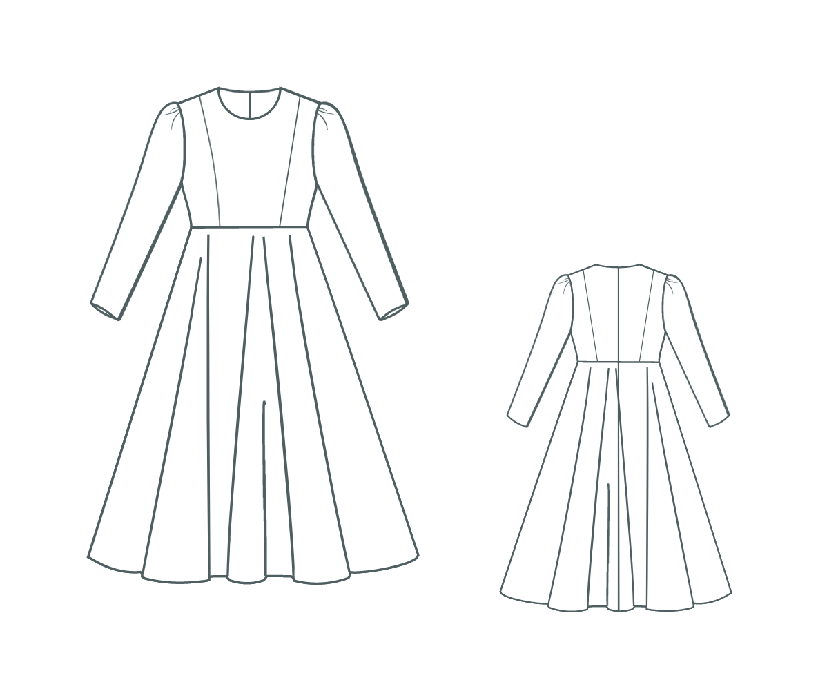德语
Digitales Schnittmuster-Kleid Šarlote