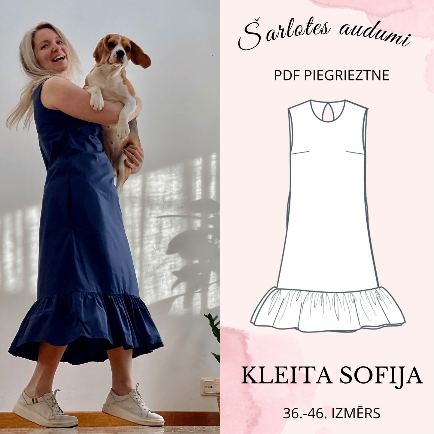 Digitale Schnittmuster-Kleid Sofija
