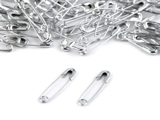 Épingles de sûreté, trombones 20 mm argentés (lot de 100)