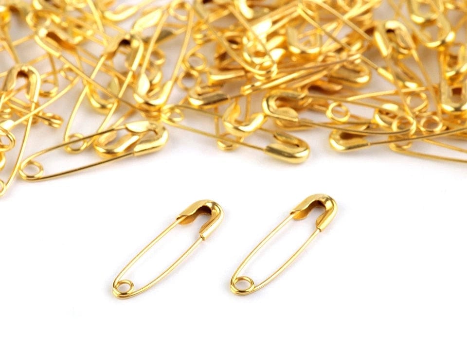 Safety pins, clips 20 mm-gold (pack of 100 pcs)