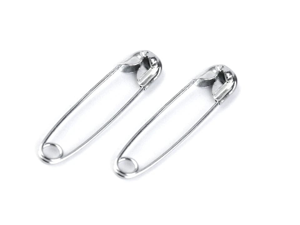 Épingles de sûreté, trombones 28 mm argentés (lot de 10)