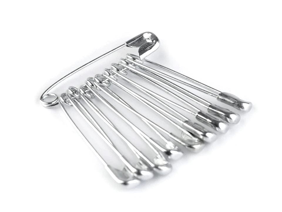 Épingles de sûreté, trombones 28 mm - argent (lot de 10)