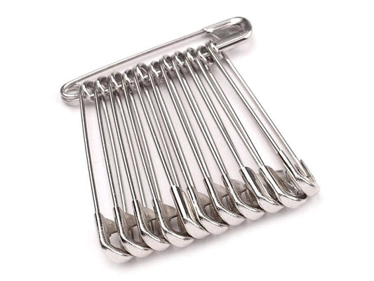 Épingles de sûreté, trombones 40 mm-argent (12 pièces)