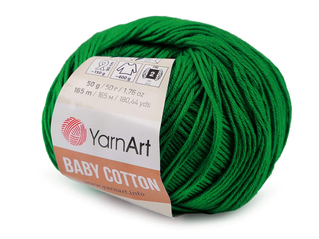 Yarn Art Baby Cotton yarn, green 165m 50g #442