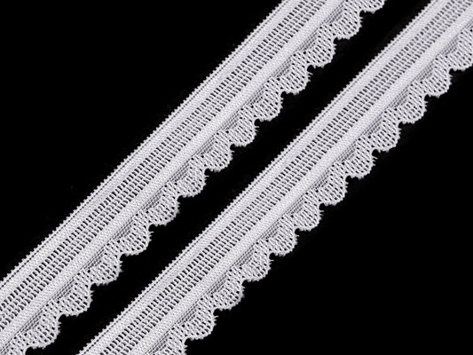 Elastische Polyamidspitze-2,5 cm weiß