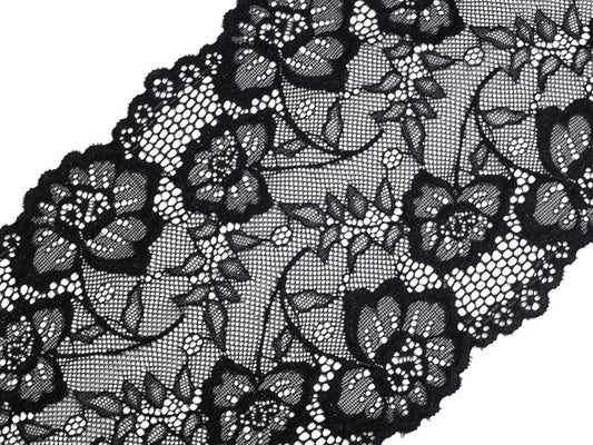 Elastische Polyester-Spitze-18,5 cm schwarz
