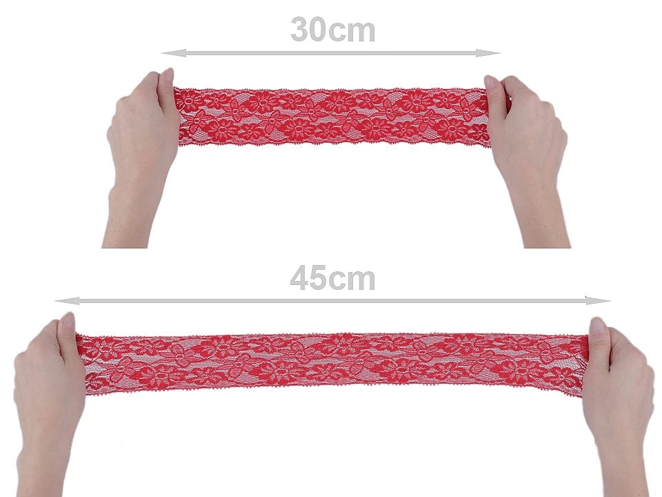Dentelle élastique en polyester - 6 cm marron chaud