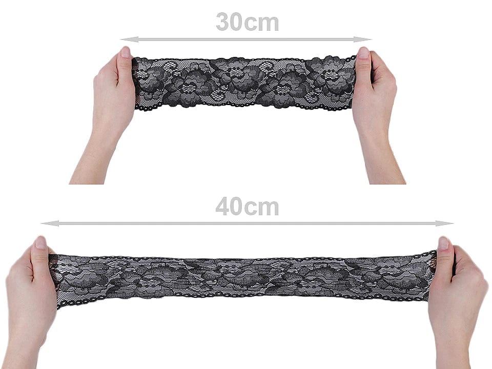Elastische Polyester-Spitze, 8 cm, lachsrosa