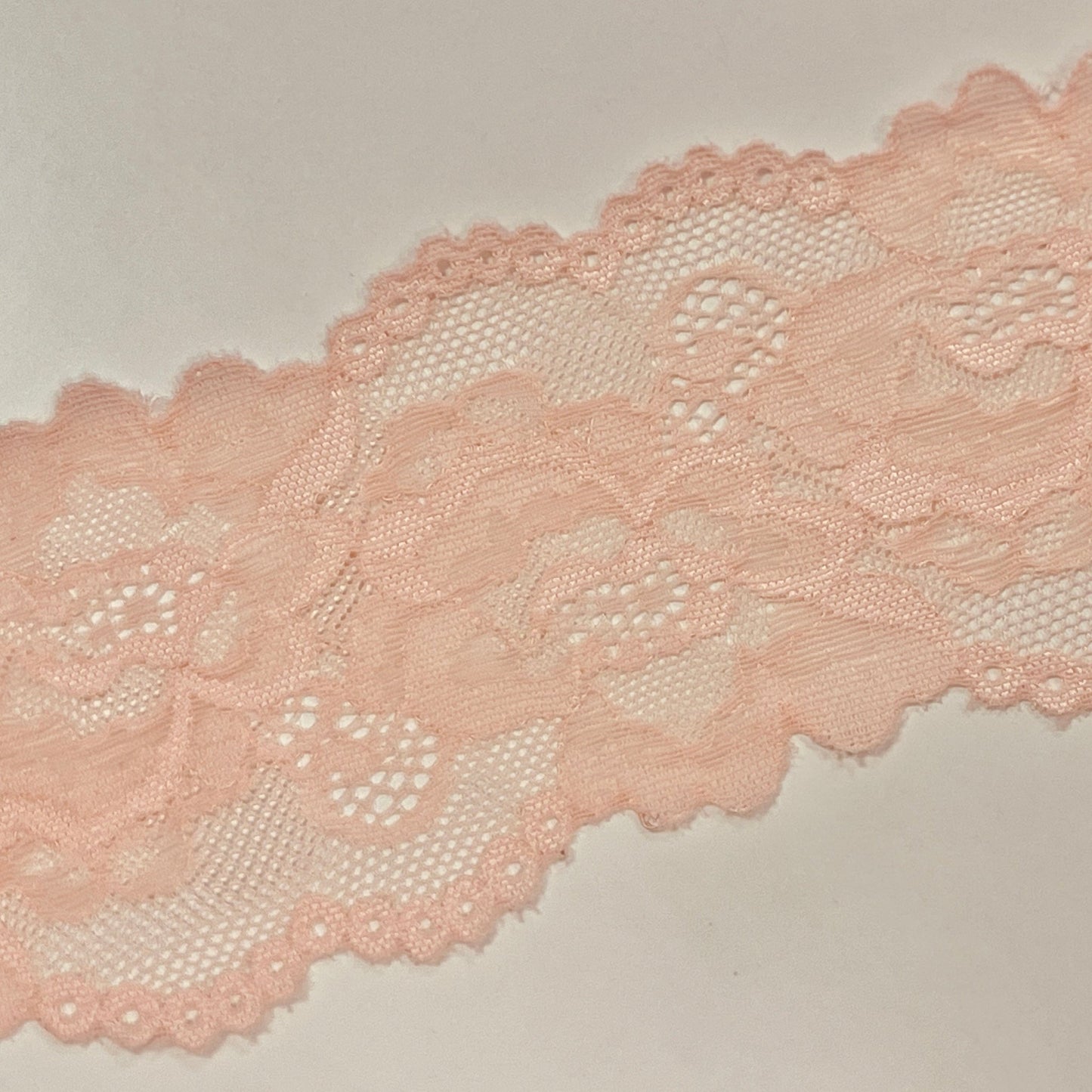 Elastische Polyester-Spitze-8 cm lachsrosa