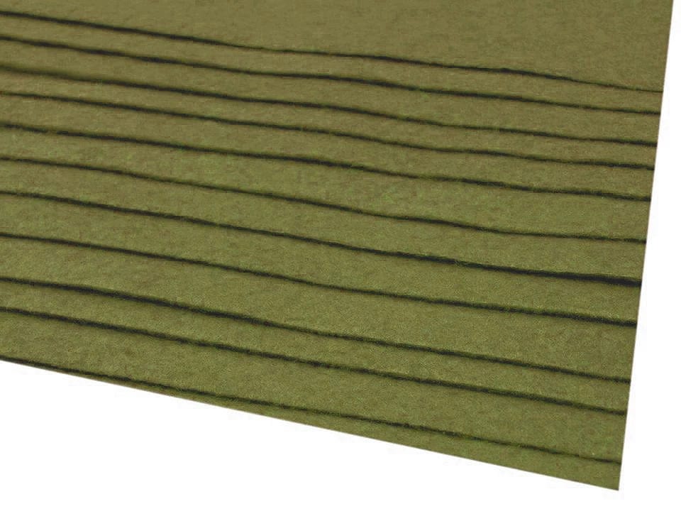Filzplatte, 1 mm, 20x30 cm – warmgrün