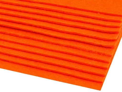 Felt sheet, 3 mm, 20x30cm, bright orange