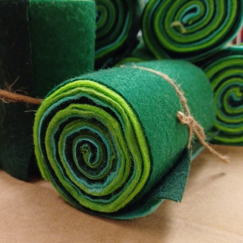 Rouleau de feutrine - tons verts