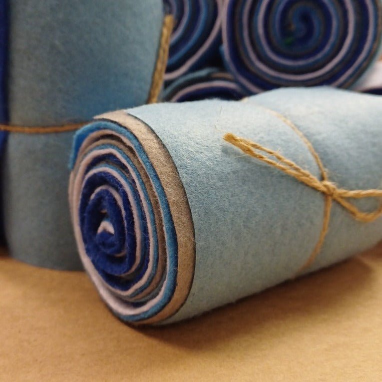 Rouleau de feutre, tons de bleu
