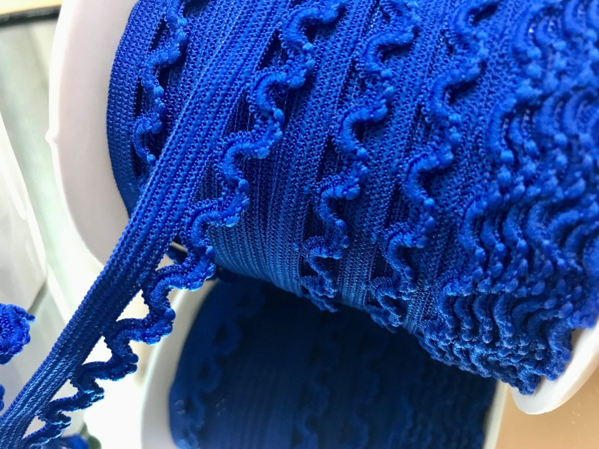 Élastique avec dentelle - 1,6 cm bleu bleuet