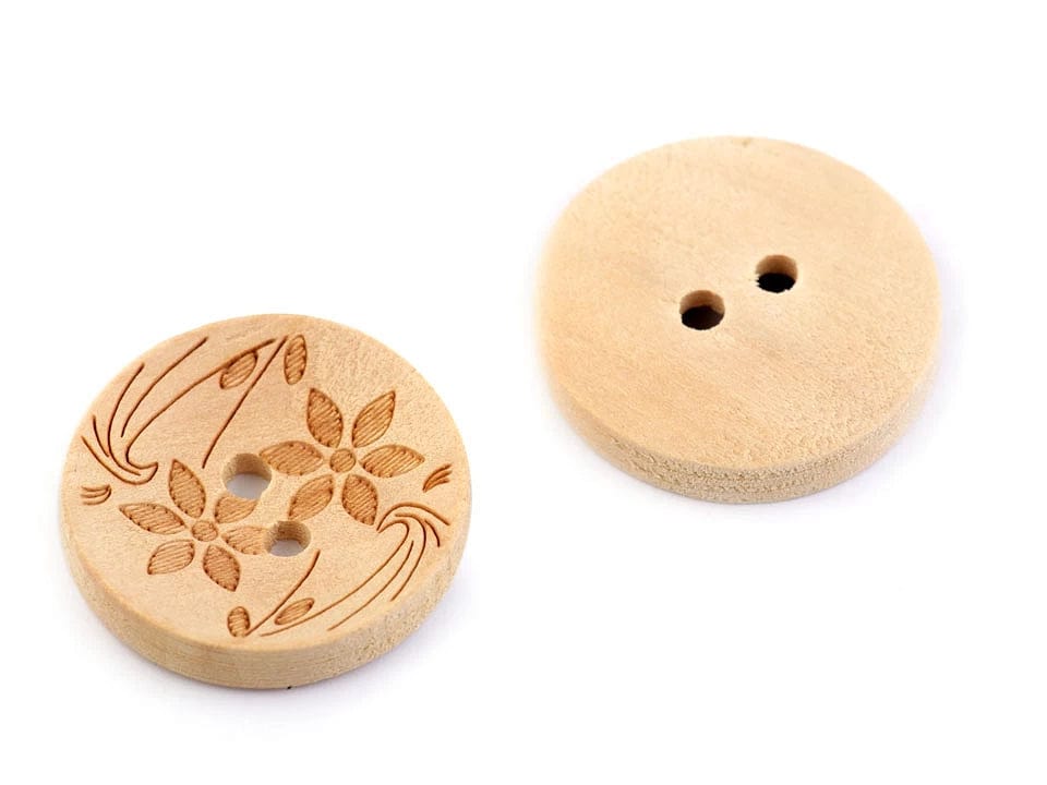 Holzknöpfe 20 mm – Blumen