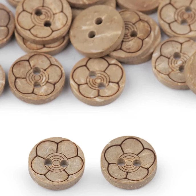 Kokosnussknopf 11,5 mm, Blume