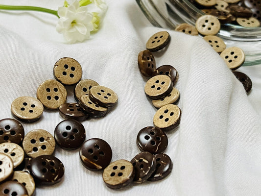 Boutons en noix de coco 9 mm