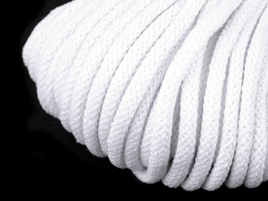 Cordon en coton 5 mm (lot de 10 m) - blanc