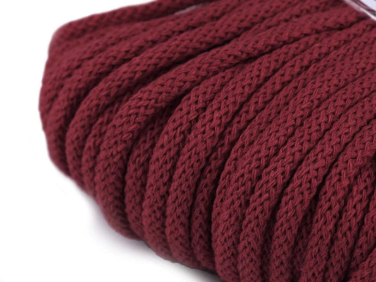 Cordon en coton 5 mm (lot de 10 m) - cramoisi