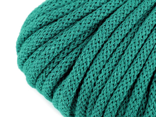 Cordon en coton 5 mm (lot de 10 m) - vert turquoise