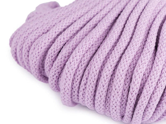Cordon en coton 5 mm, lilas