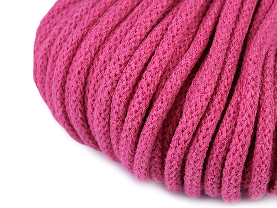 Cordon en coton 5 mm-fuchsia